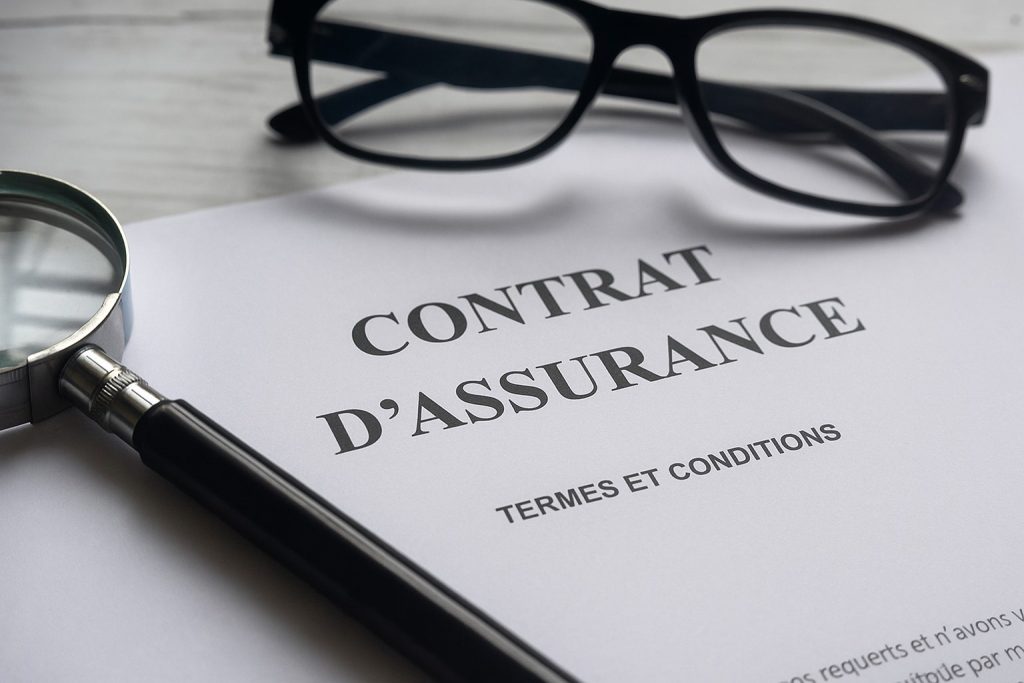 Page de garde d'un contrat d'assurance